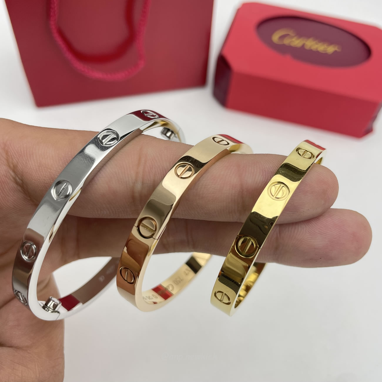 Cartier 18k Love Bracelets Gold Silver Rosegold (14) - newkick.app